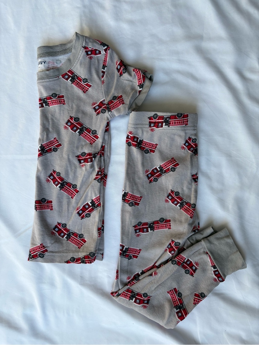 Old navy Children's Gray Firetruck Pajama Set